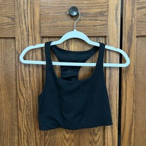 girlfriend collective black racer back tank top